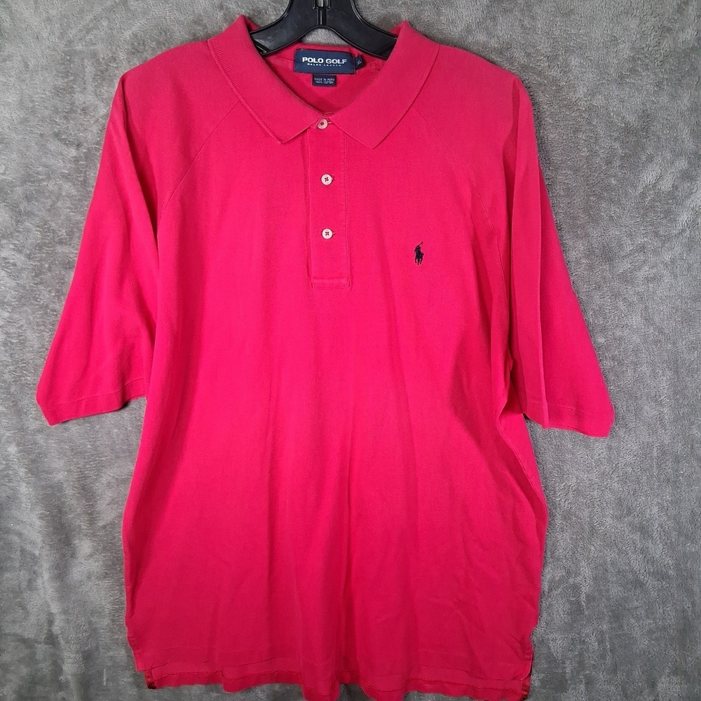Polo Ralph Lauren Short Sleeve Polo Golf Shirt Men Size XL Pink Preppy Casual